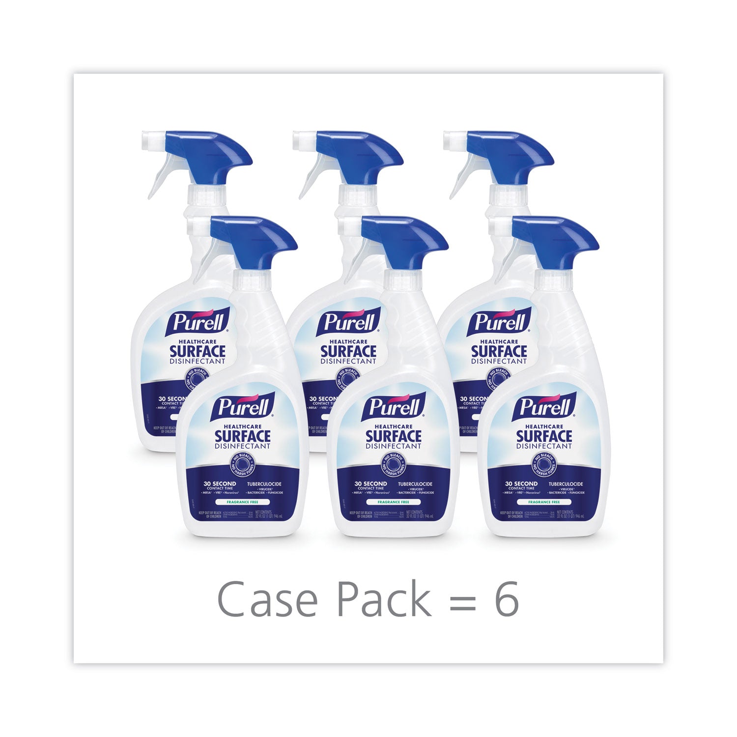 PURELL Healthcare Surface Disinfectant, Fragrance Free, 32 oz Spray Bottle, 6/Carton (334006CT)