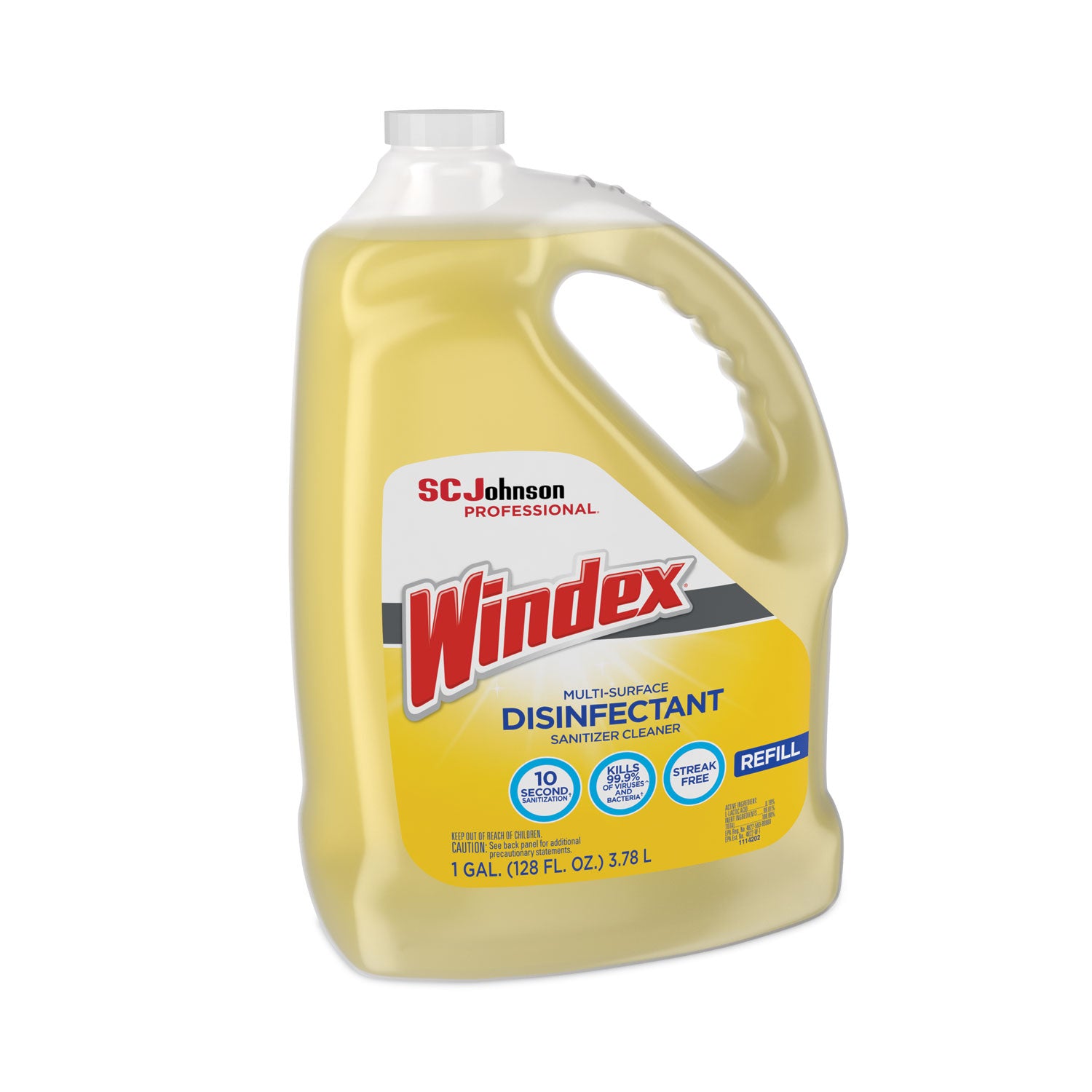 Windex Multi-Surface Disinfectant Cleaner, Citrus, 1 gal Bottle (682265EA)