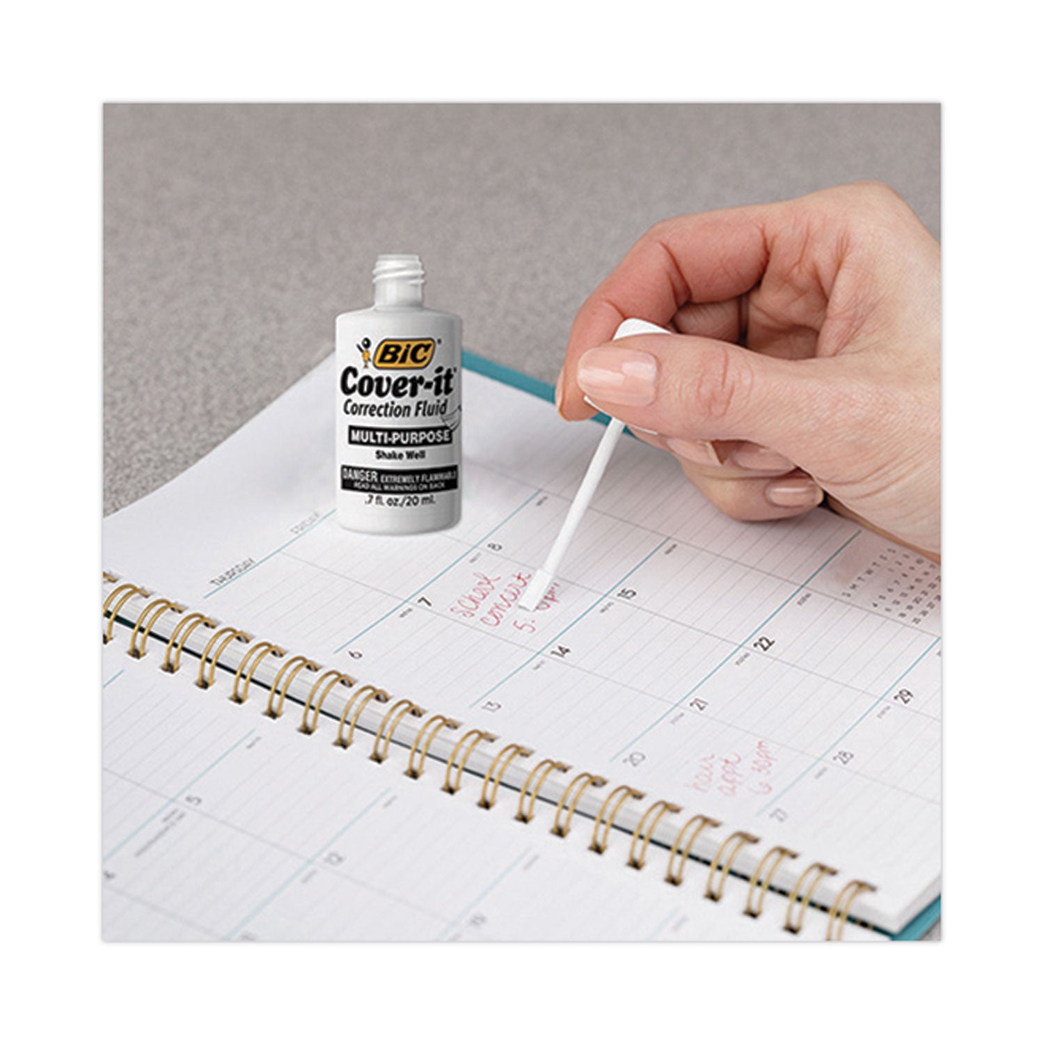 BIC Cover-It Correction Fluid, 20 ml Bottle, White, Dozen (WOC12DZ)