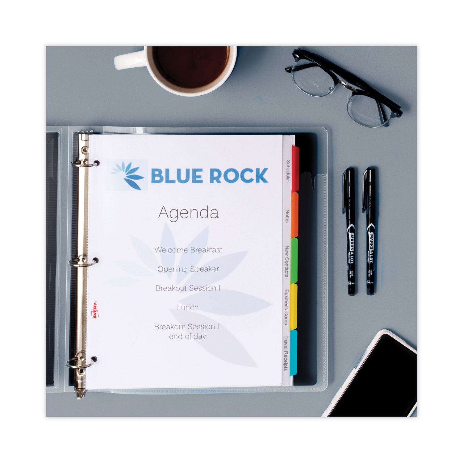 Avery Clear Easy View Plastic Dividers with Multicolored Tabs and Sheet Protector, 5-Tab, 11 x 8.5, Clear, 1 Set (16740)