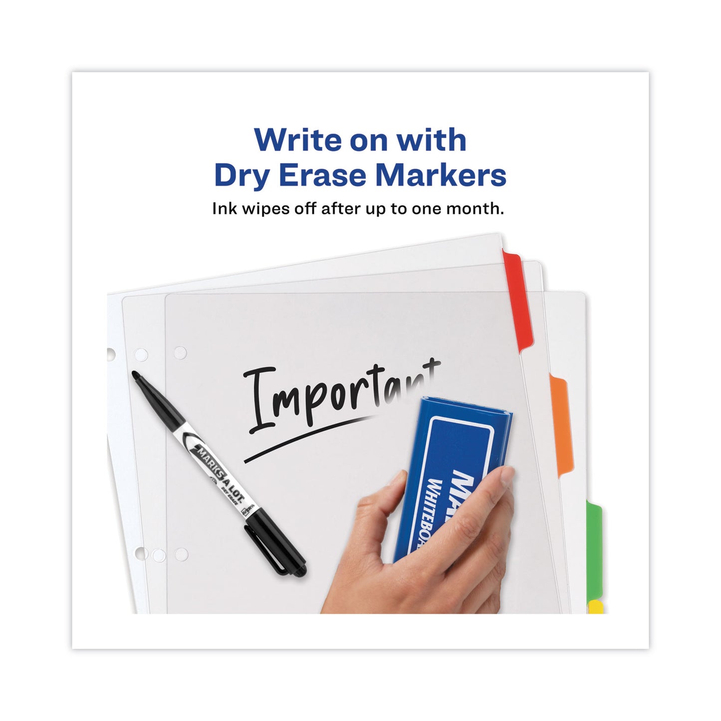 Avery Clear Easy View Plastic Dividers with Multicolored Tabs and Sheet Protector, 5-Tab, 11 x 8.5, Clear, 1 Set (16740)