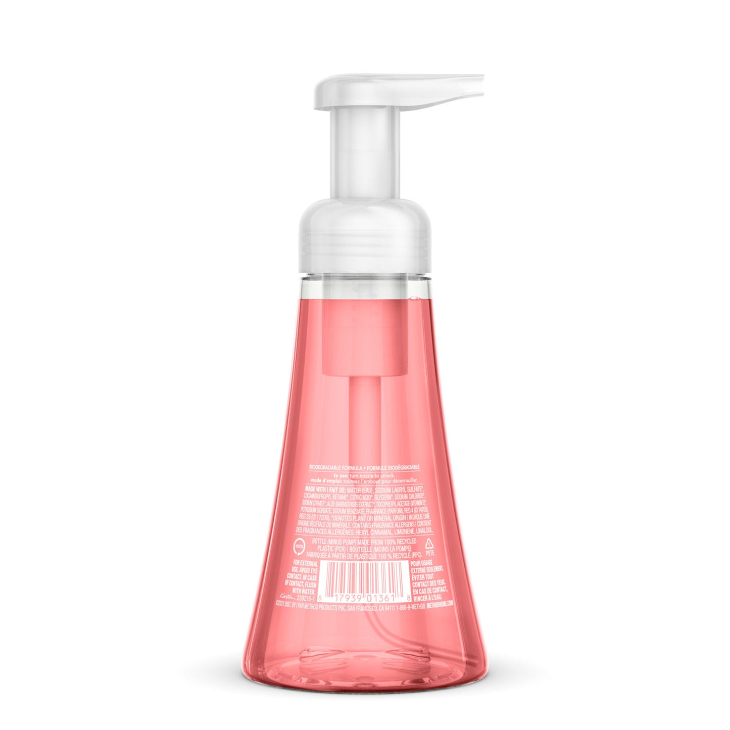 Method Foaming Hand Wash, Pink Grapefruit Scent, 10 oz (01361EA)