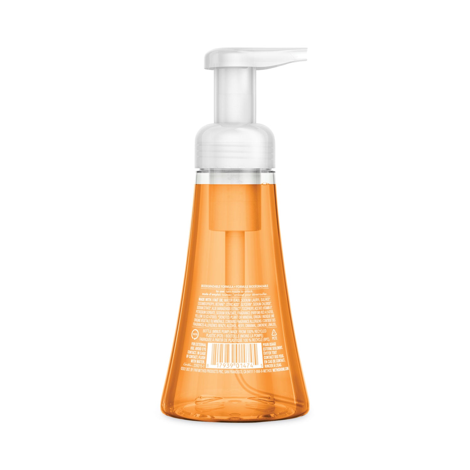 Method Foaming Hand Wash, Orange Ginger Scent, 10 oz (01474EA)