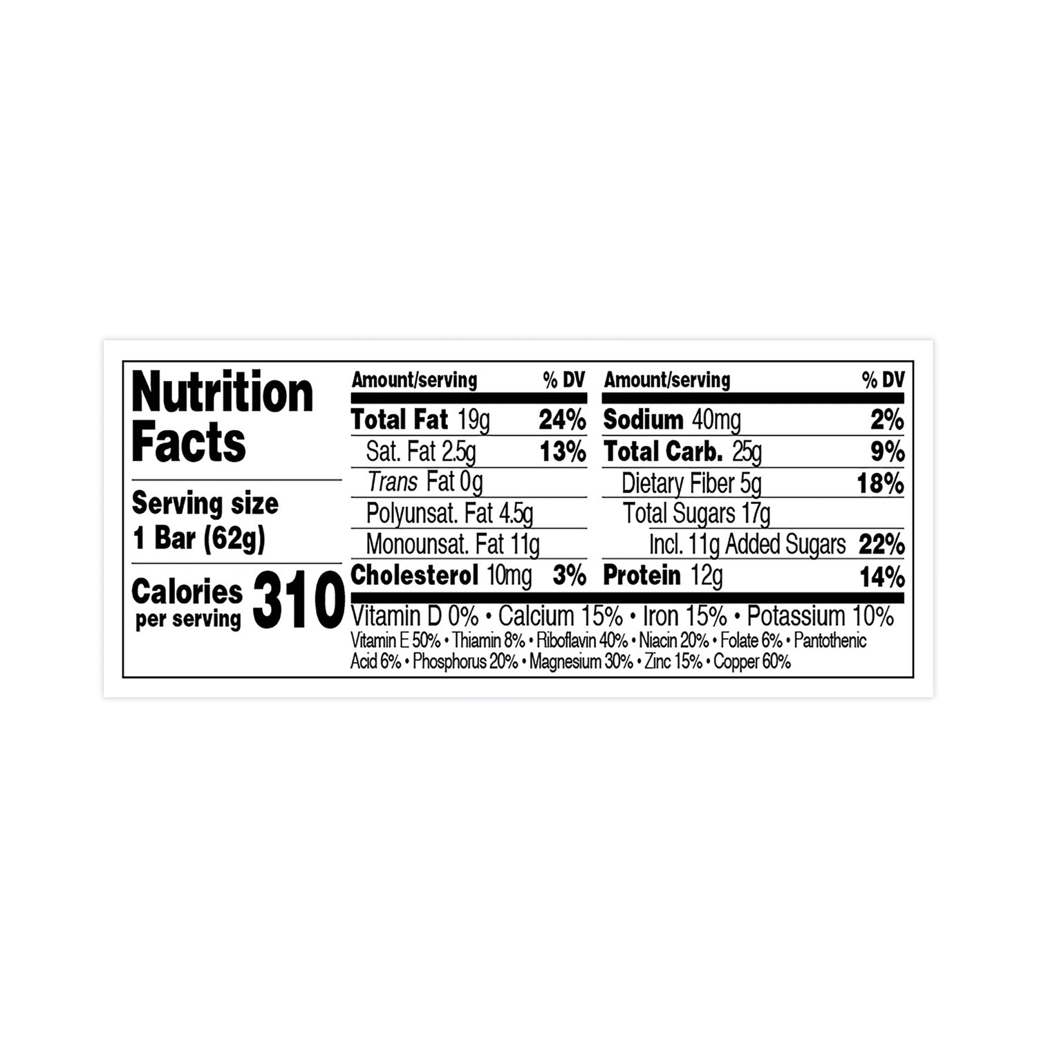 Perfect Bar Refrigerated Protein Bar, Dark Chocolate Almond, 2.2 oz Bar, 16/Carton (30700246)