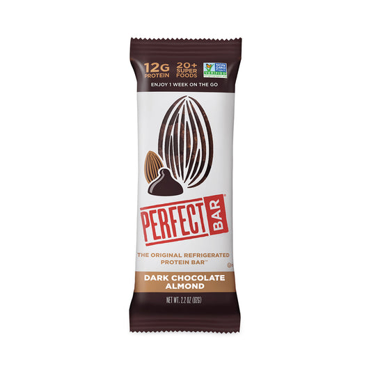 Perfect Bar Refrigerated Protein Bar, Dark Chocolate Almond, 2.2 oz Bar, 16/Carton (30700246)