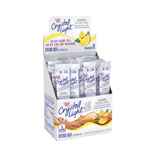 Crystal Light On-The-Go Sugar-Free Drink Mix, Iced Tea, 0.08 oz Single-Serving Tubes, 30/Box, 2 Boxes/Carton (30700159)