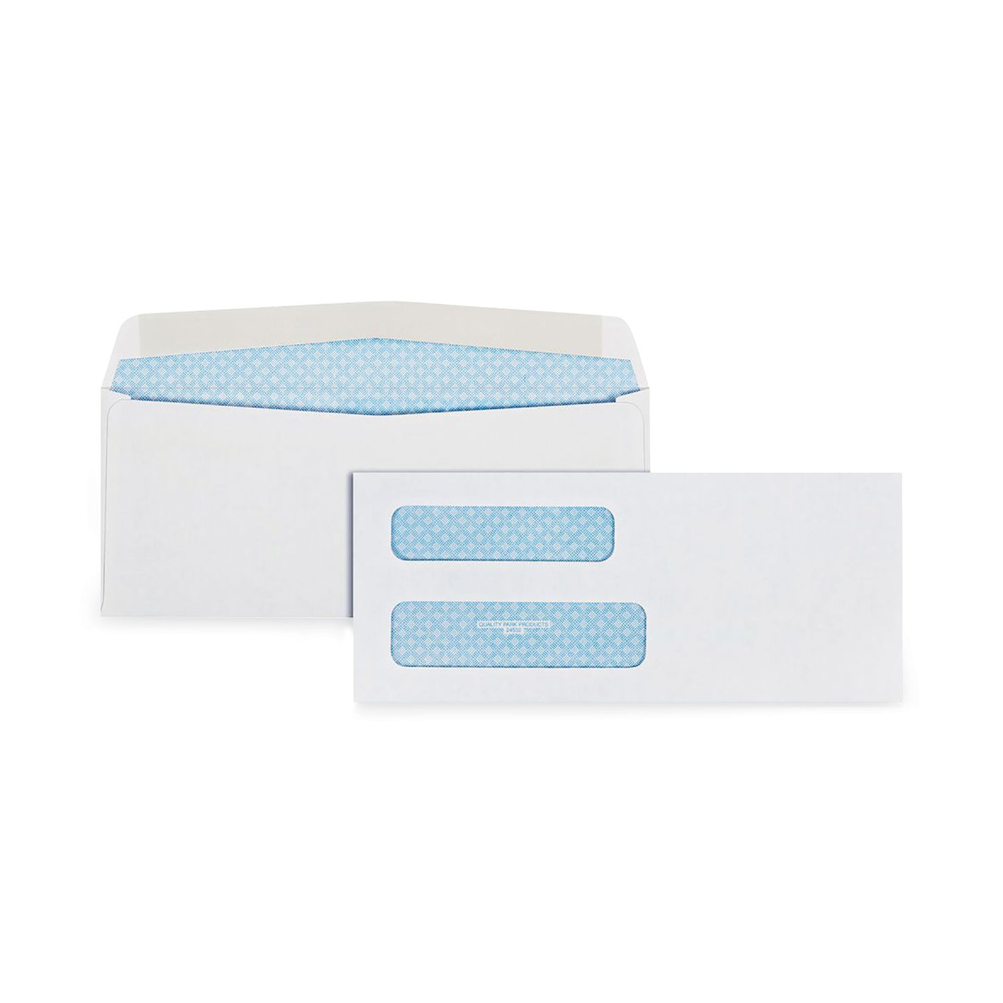 Quality Park Double Window Security-Tinted Check Envelope, #8 5/8, Commercial Flap, Gummed Closure, 3.63 x 8.63, White, 1,000/Box (24532B)