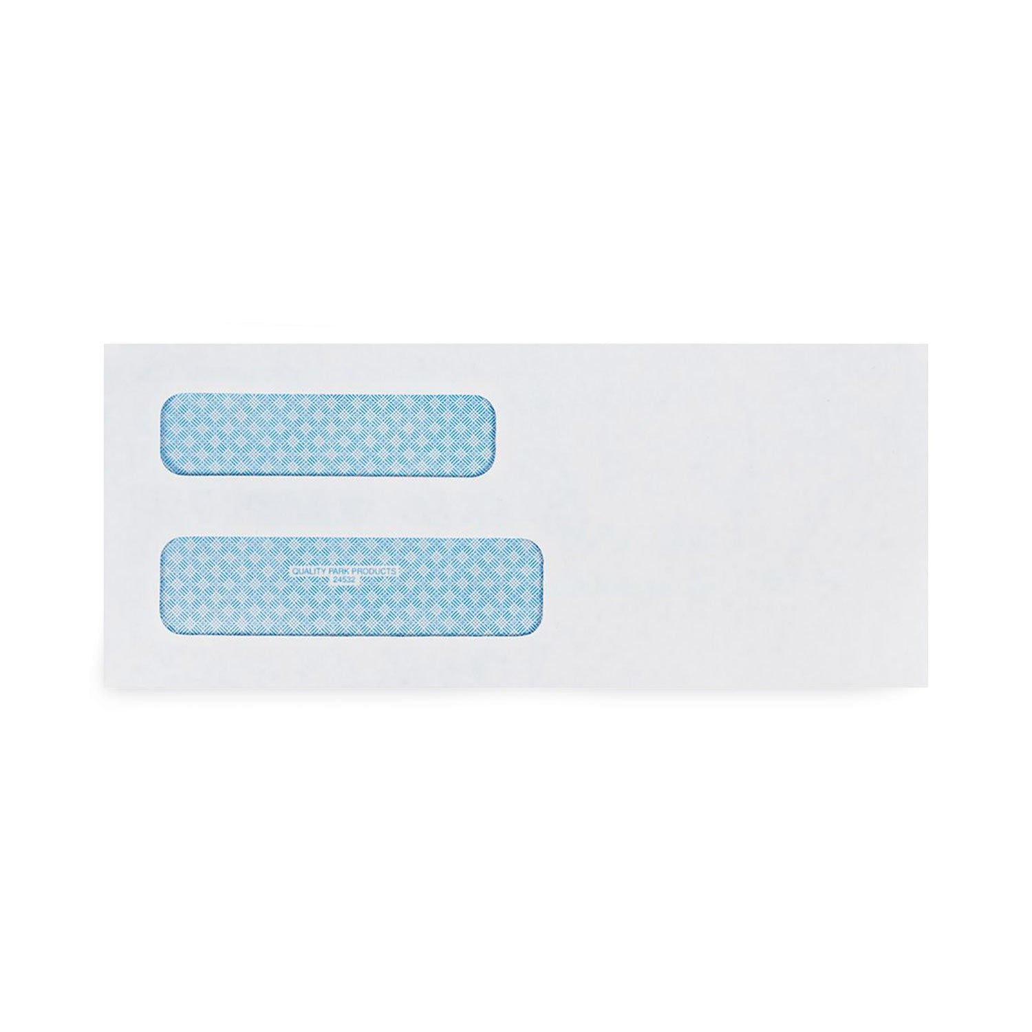 Quality Park Double Window Security-Tinted Check Envelope, #8 5/8, Commercial Flap, Gummed Closure, 3.63 x 8.63, White, 1,000/Box (24532B)