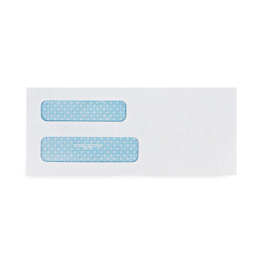 Quality Park Double Window Security-Tinted Check Envelope, #8 5/8, Commercial Flap, Gummed Closure, 3.63 x 8.63, White, 1,000/Box (24532B)