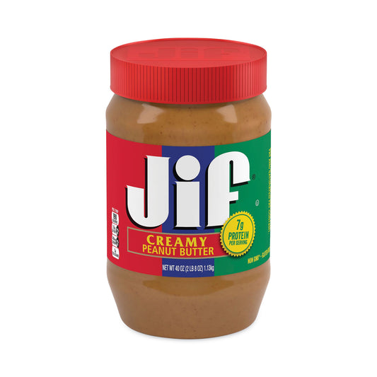 Jif Creamy Peanut Butter, 40 oz Jar, 2/Pack (30700227)