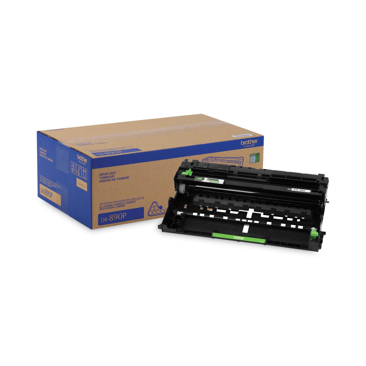 Brother DR890 Drum Unit, 50,000 Page-Yield, Black