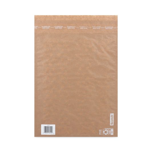 Scotch Curbside Recyclable Padded Mailer, #5, Bubble Cushion, Self-Adhesive Closure, 12 x 17.25, Natural Kraft, 100/Carton (CR51)