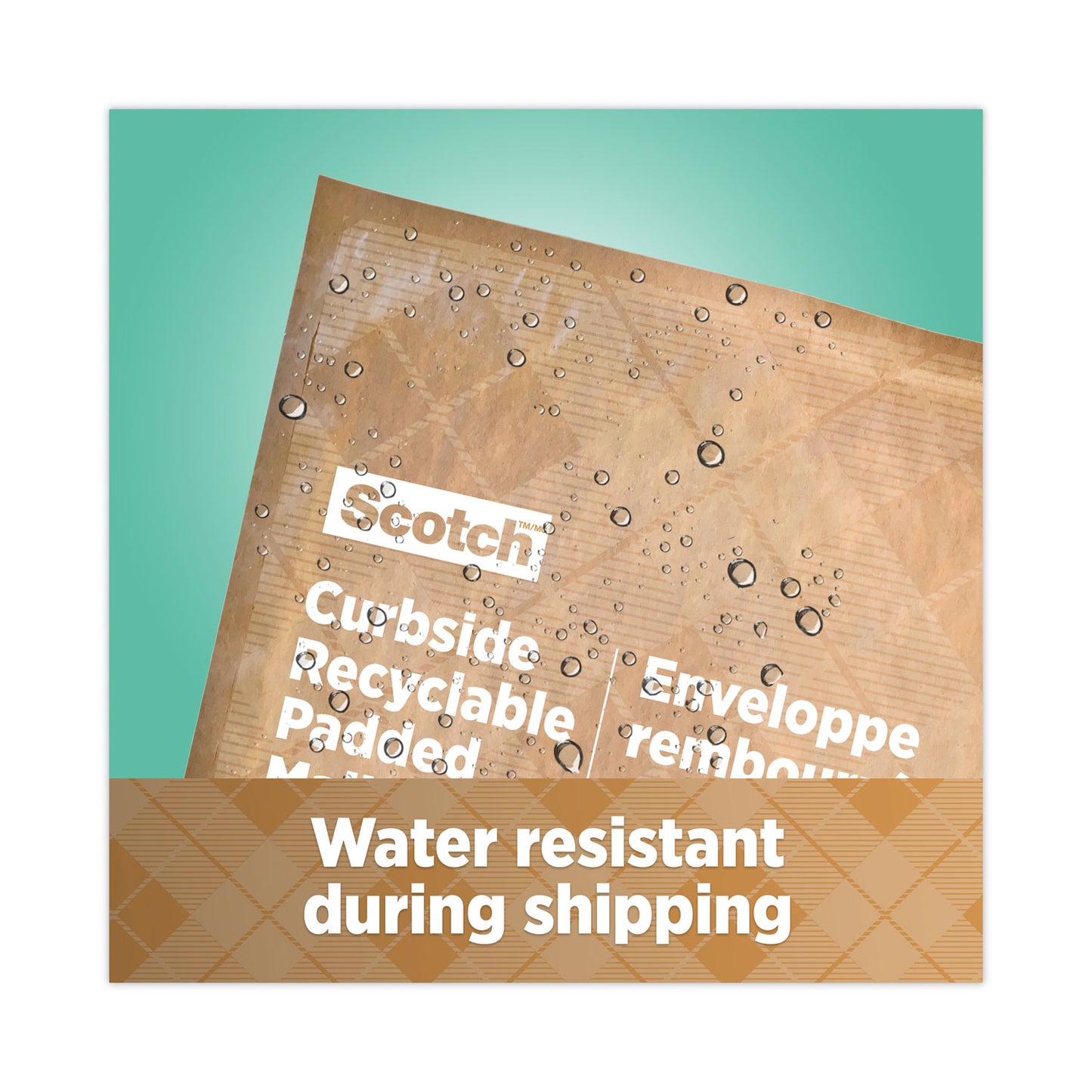 Scotch Curbside Recyclable Padded Mailer, #6, Bubble Cushion, Self-Adhesive Closure, 13.75 x 20, Natural Kraft, 50/Carton (CR61)