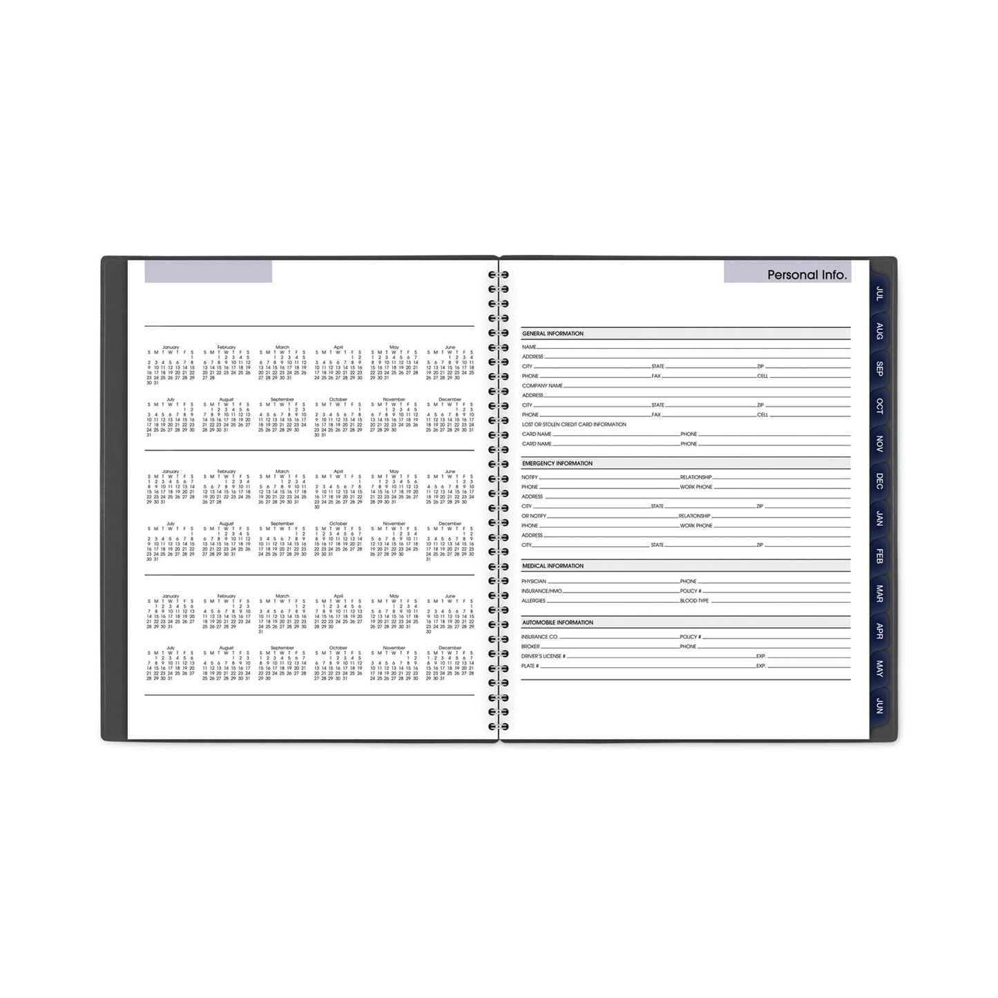 AT-A-GLANCE DayMinder Academic Monthly Desktop Planner, Twin-Wire Binding, 11 x 8.5, Charcoal Cover, 12-Month (July to June): 2024-2025 (AYC47045)