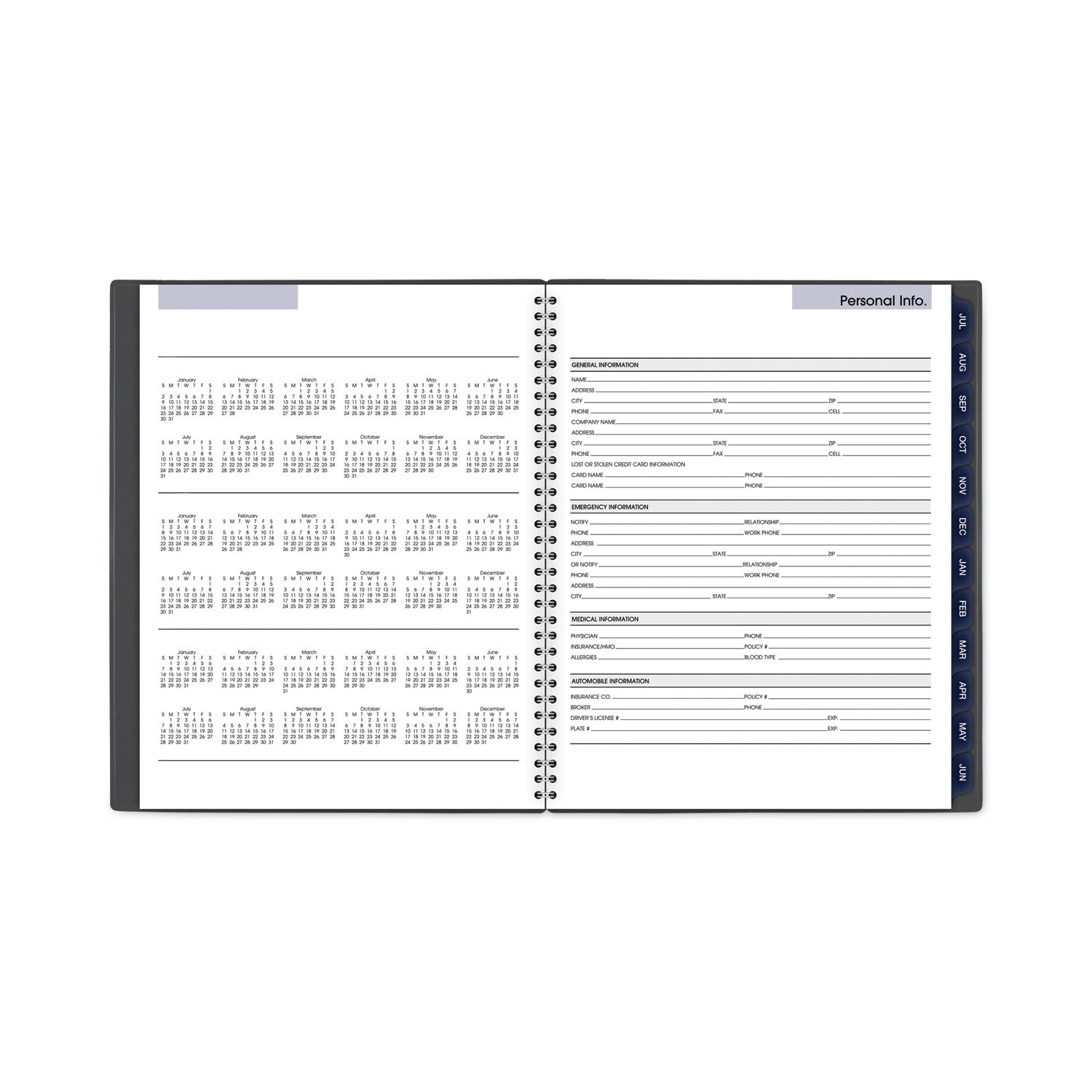 AT-A-GLANCE DayMinder Academic Monthly Desktop Planner, Twin-Wire Binding, 11 x 8.5, Charcoal Cover, 12-Month (July to June): 2024-2025 (AYC47045)