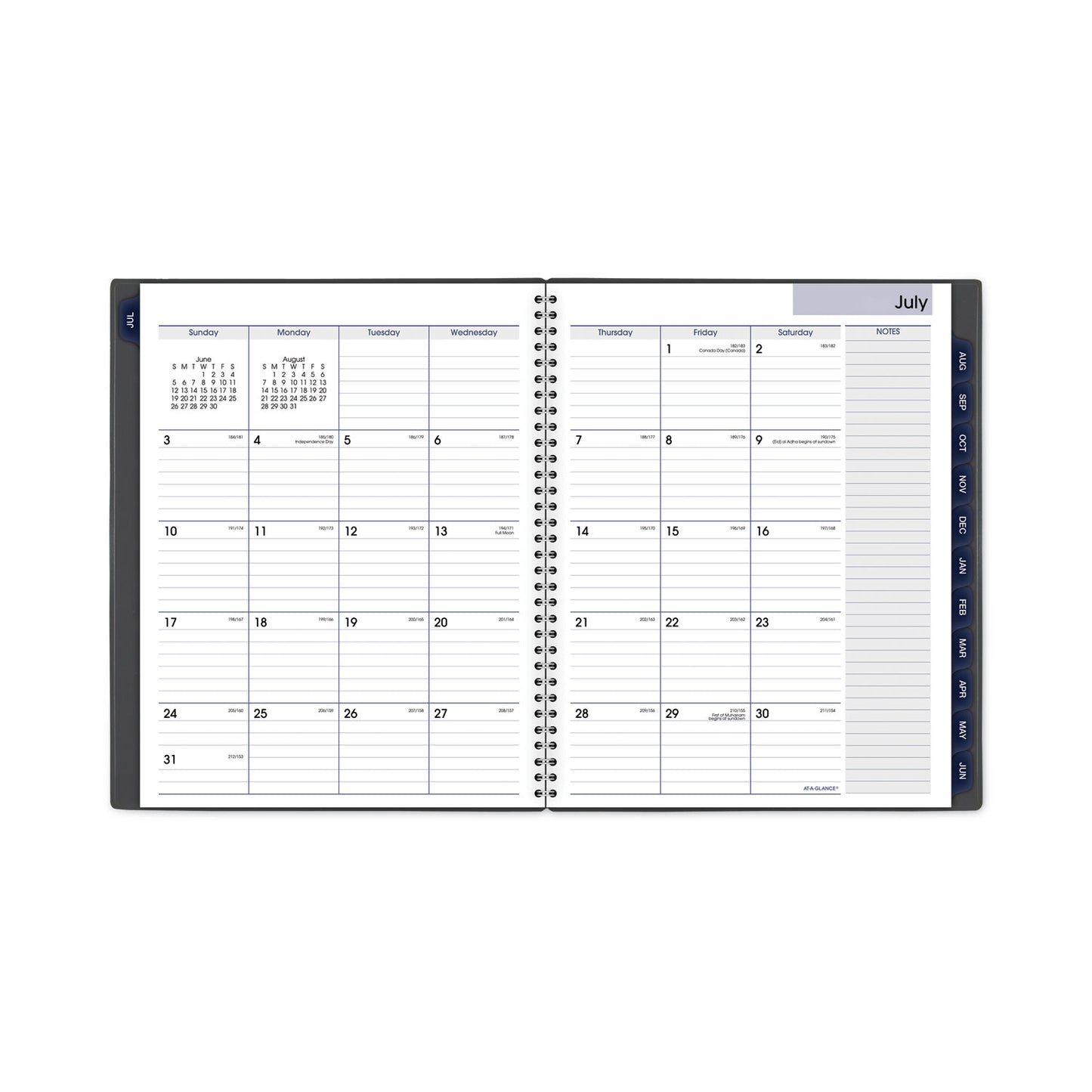 AT-A-GLANCE DayMinder Academic Monthly Desktop Planner, Twin-Wire Binding, 11 x 8.5, Charcoal Cover, 12-Month (July to June): 2024-2025 (AYC47045)