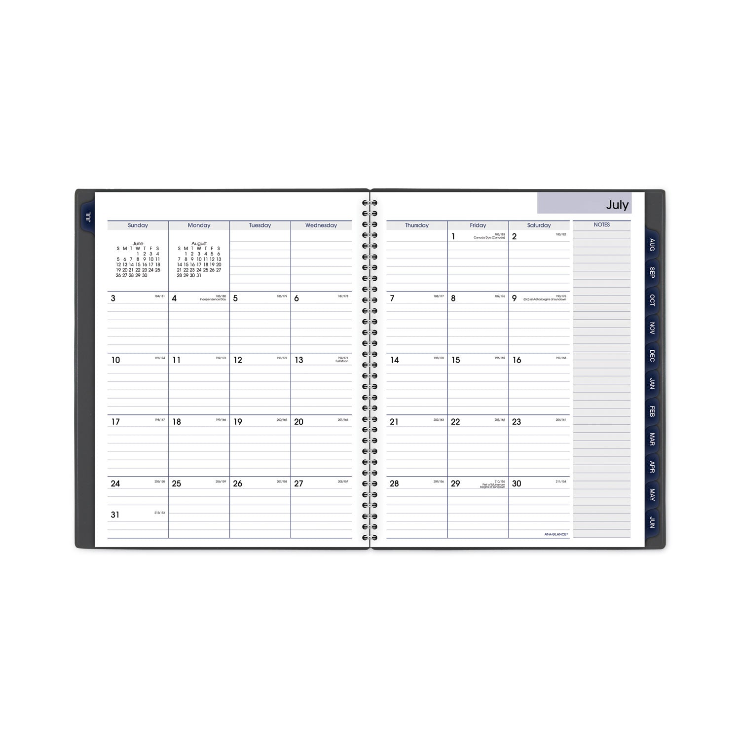 AT-A-GLANCE DayMinder Academic Monthly Desktop Planner, Twin-Wire Binding, 11 x 8.5, Charcoal Cover, 12-Month (July to June): 2024-2025 (AYC47045)