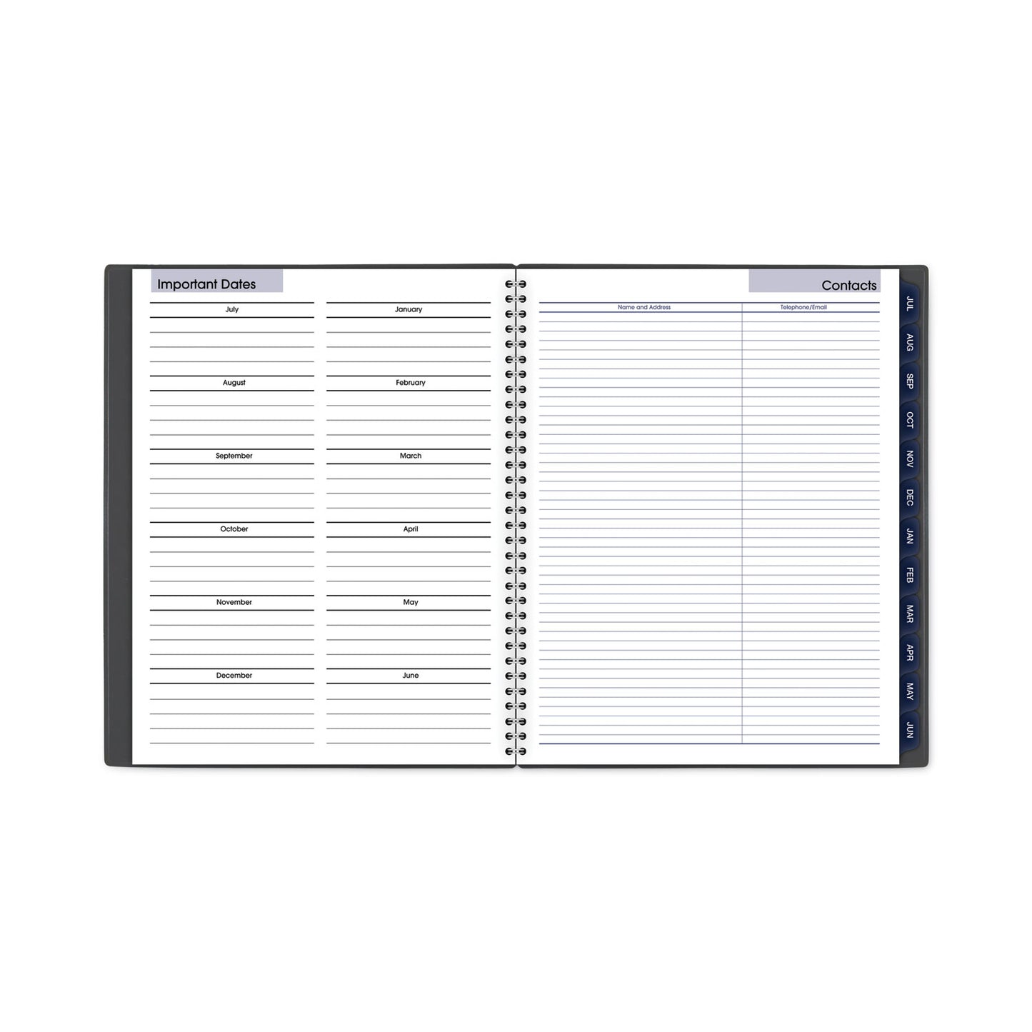 AT-A-GLANCE DayMinder Academic Monthly Desktop Planner, Twin-Wire Binding, 11 x 8.5, Charcoal Cover, 12-Month (July to June): 2024-2025 (AYC47045)