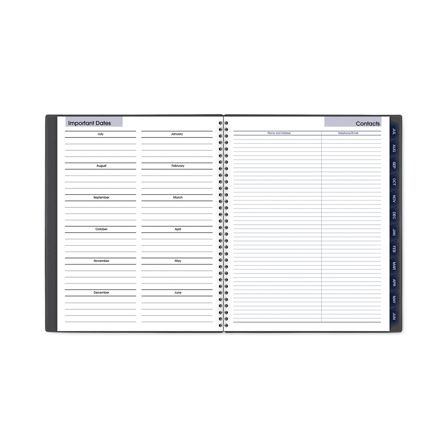 AT-A-GLANCE DayMinder Academic Monthly Desktop Planner, Twin-Wire Binding, 11 x 8.5, Charcoal Cover, 12-Month (July to June): 2024-2025 (AYC47045)