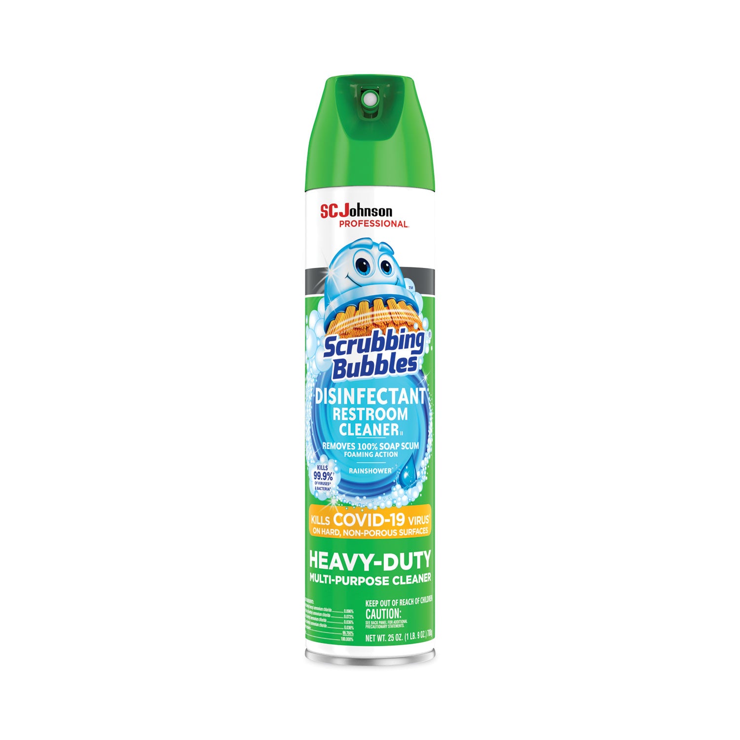 Scrubbing Bubbles Disinfectant Restroom Cleaner II, Rain Shower Scent, 25 oz Aerosol Spray (313358EA)