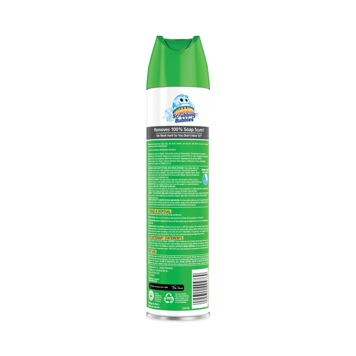 Scrubbing Bubbles Disinfectant Restroom Cleaner II, Rain Shower Scent, 25 oz Aerosol Spray (313358EA)