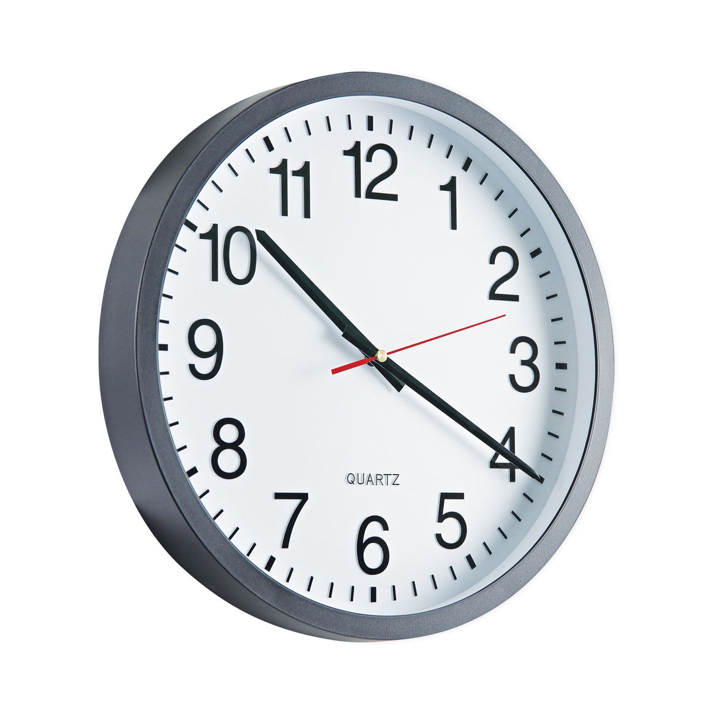 Universal Classic Round Wall Clock, 12.63" Overall Diameter, Black Case, 1 AA (sold separately) (10431)