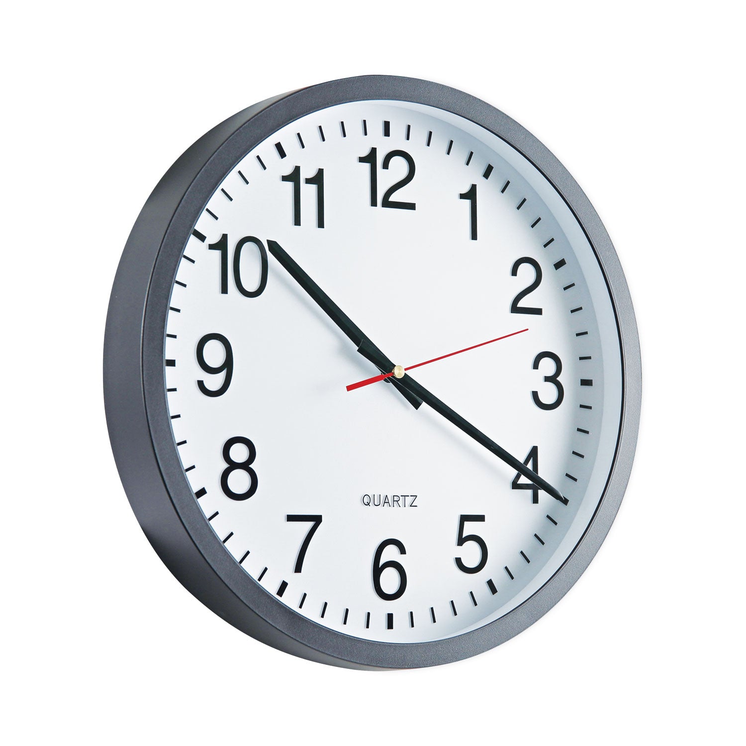 Universal Classic Round Wall Clock, 12.63" Overall Diameter, Black Case, 1 AA (sold separately) (10431)