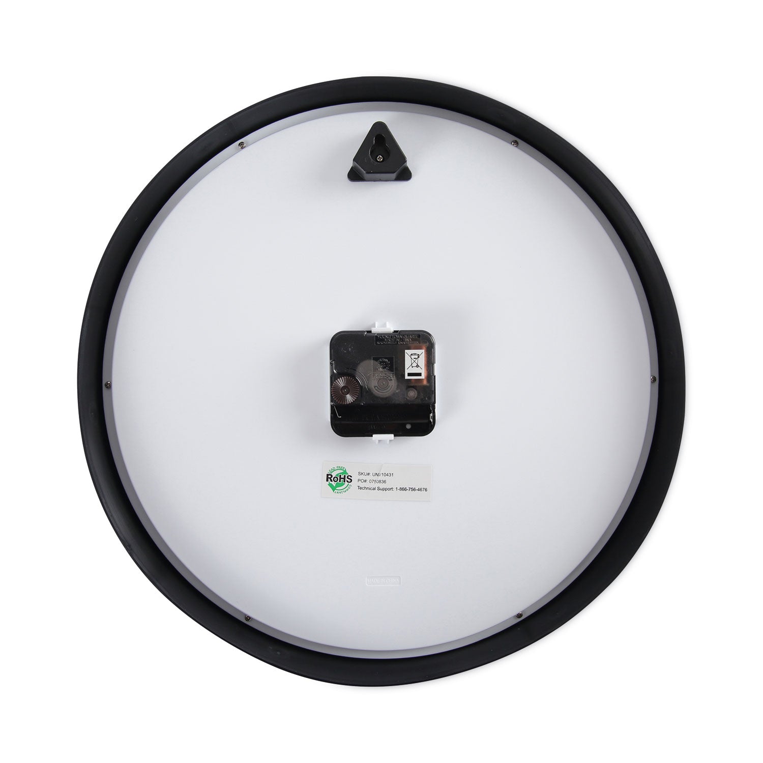 Universal Classic Round Wall Clock, 12.63" Overall Diameter, Black Case, 1 AA (sold separately) (10431)