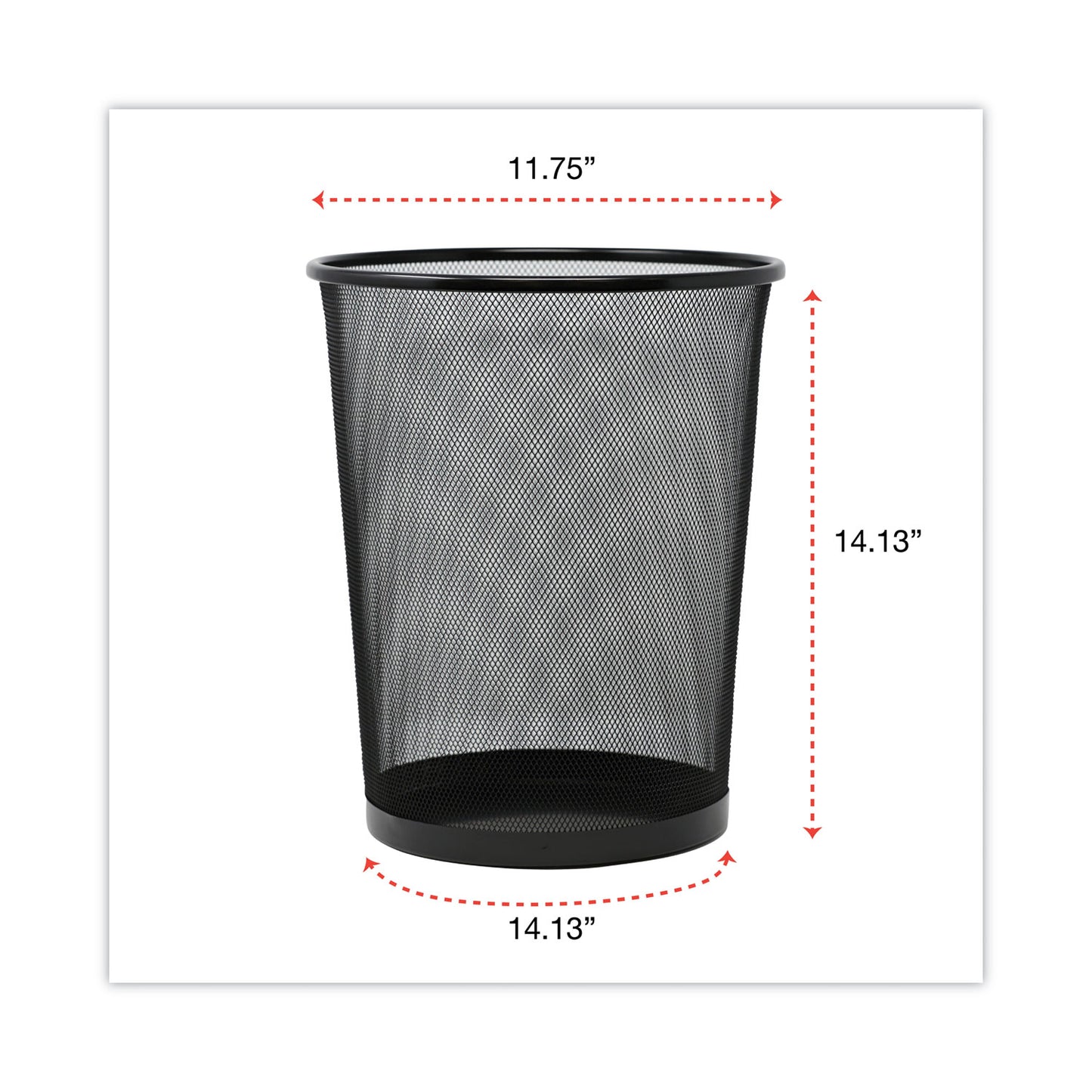 Universal Mesh Wastebasket, 18 qt, Steel Mesh, Black (20008)
