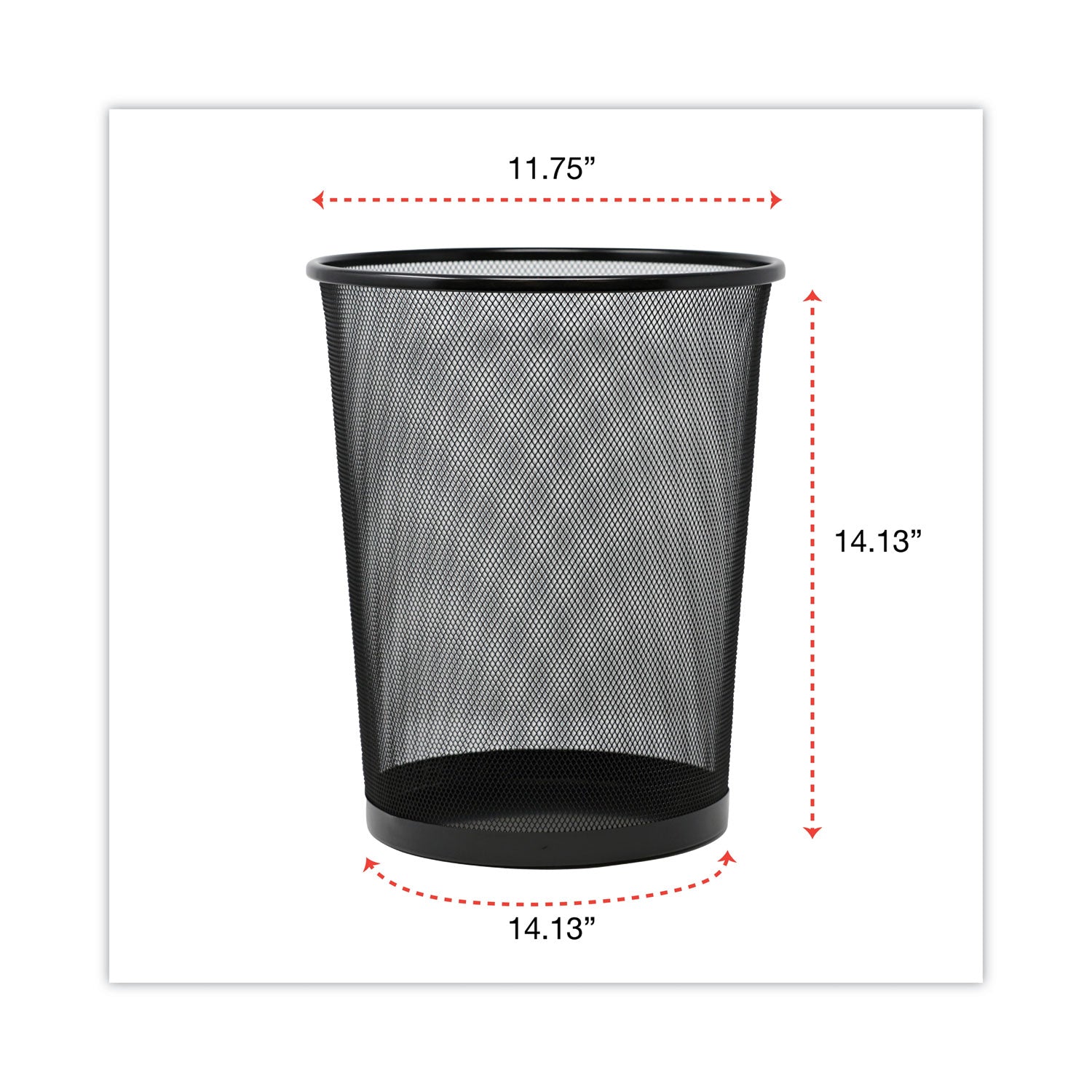 Universal Mesh Wastebasket, 18 qt, Steel Mesh, Black (20008)