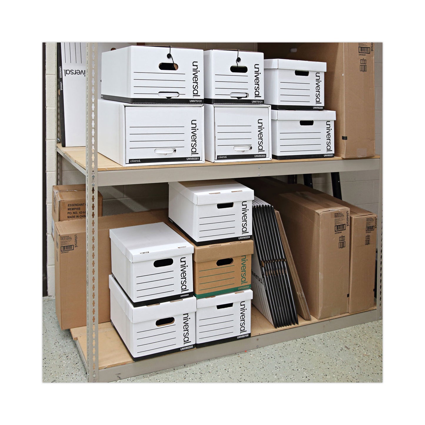 Universal Basic-Duty Economy Record Storage Boxes, Letter/Legal Files, 12" x 15" x 10", White, 10/Carton (25223)