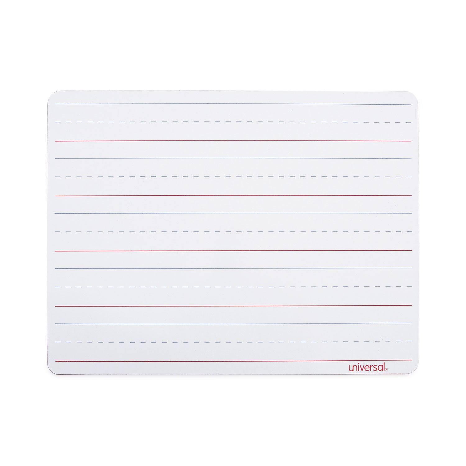 Universal Lap/Learning Dry-Erase Board, Penmanship Ruled, 11.75 x 8.75, White Surface, 6/Pack (43911)