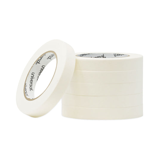 Universal Removable General-Purpose Masking Tape, 3" Core, 18 mm x 54.8 m, Beige, 6/Pack (51334)