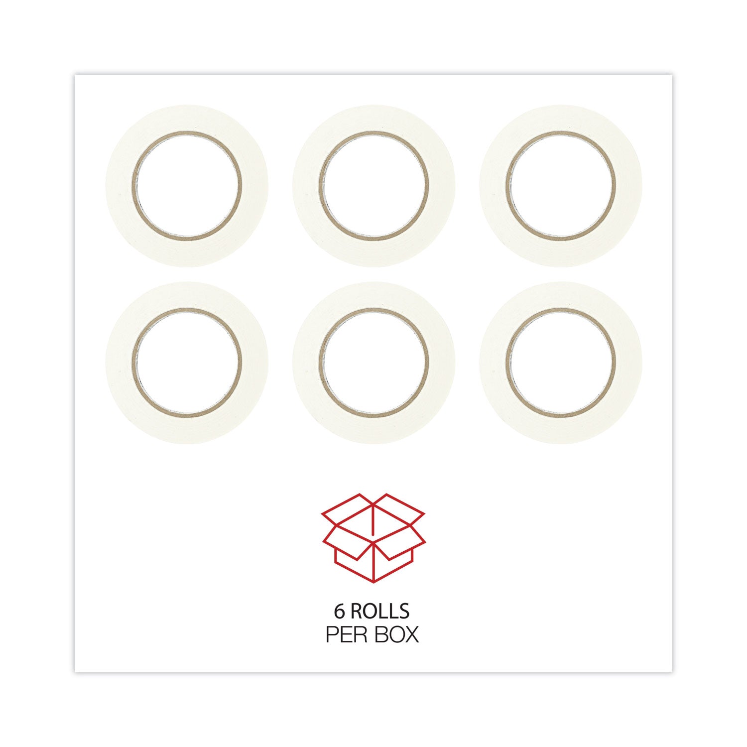 Universal Removable General-Purpose Masking Tape, 3" Core, 18 mm x 54.8 m, Beige, 6/Pack (51334)