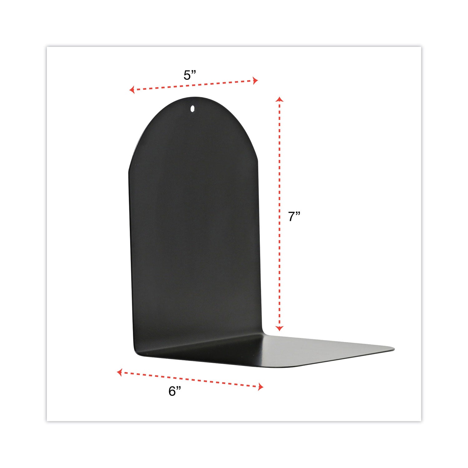 Universal Magnetic Bookends, 6 x 5 x 7, Metal, Black, 1 Pair (54071)