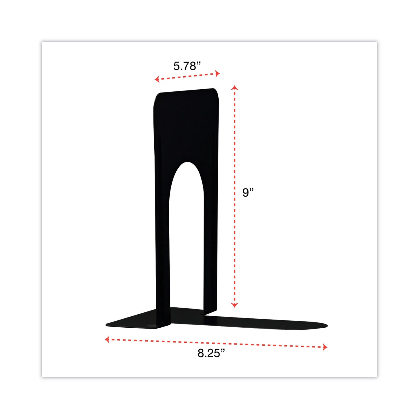 Universal Economy Bookends, Standard, 5.88 x 8.25 x 9, Heavy Gauge Steel, Black, 1 Pair (54091)