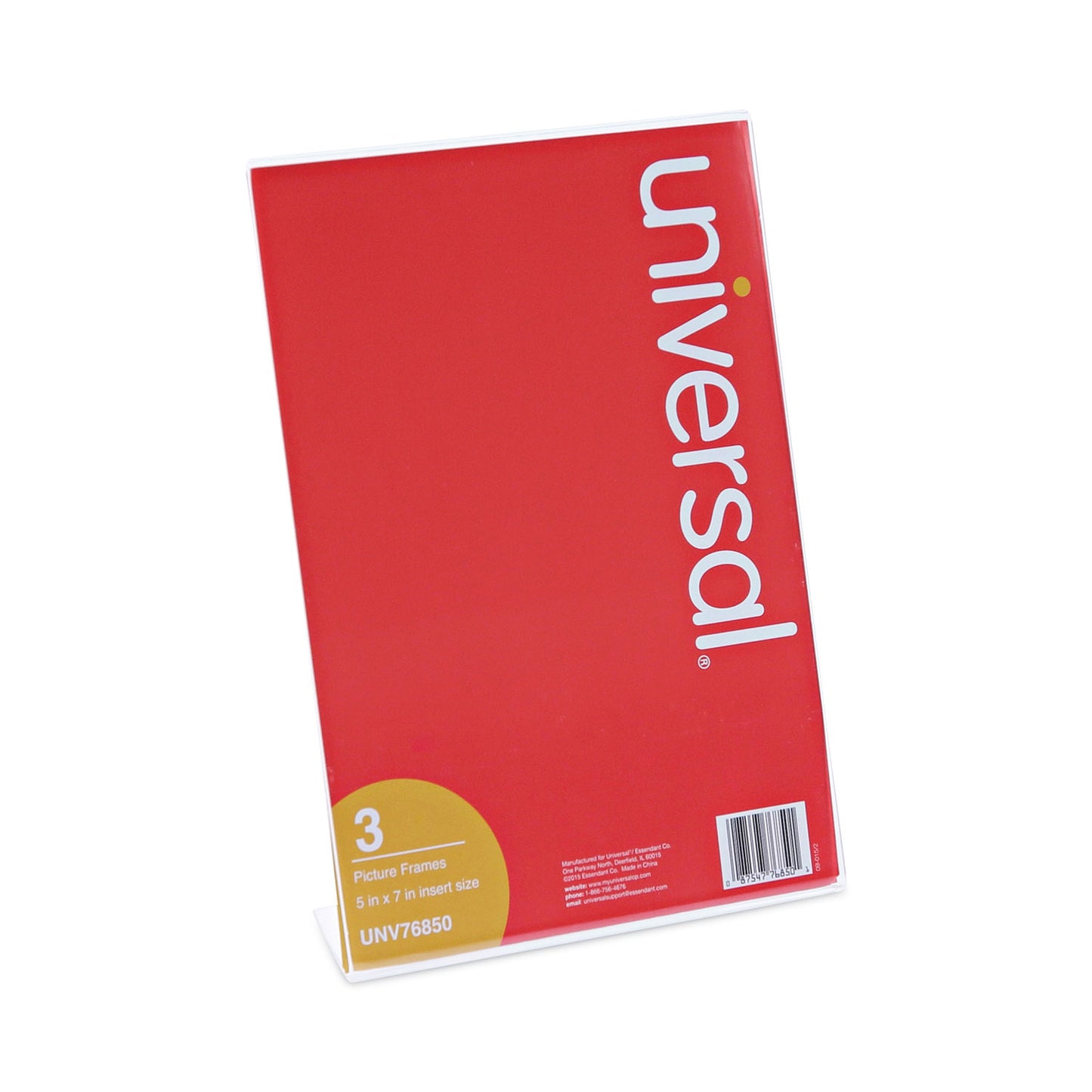 Universal Clear L-Style Freestanding Frame, 5 x 7 Insert, 3/Pack (76850)