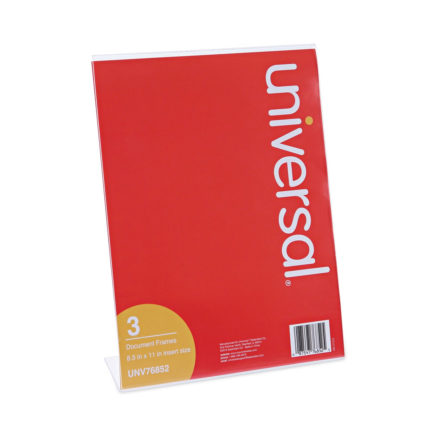 Universal Clear L-Style Freestanding Frame, 8.5 x 11 Insert, 3/Pack (76852)