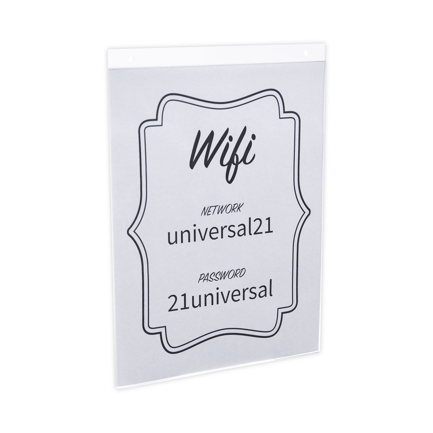 Universal Wall Mount Sign Holder, 8.5 x 11, Vertical, Clear (76882)