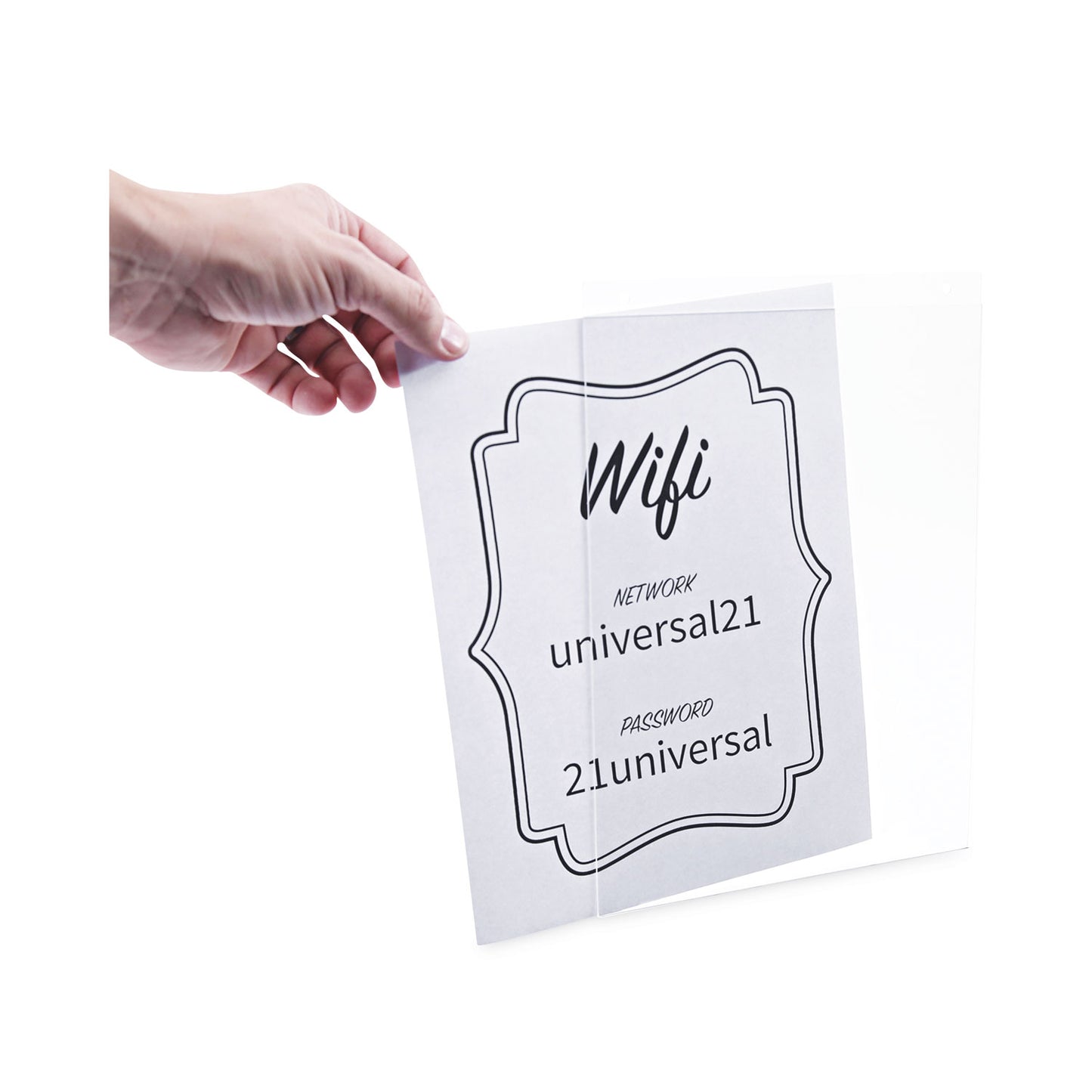 Universal Wall Mount Sign Holder, 8.5 x 11, Vertical, Clear (76882)