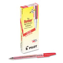 Pilot Better Ballpoint Pen, Stick, Fine 0.7 mm, Red Ink, Translucent Red Barrel, Dozen (37011)