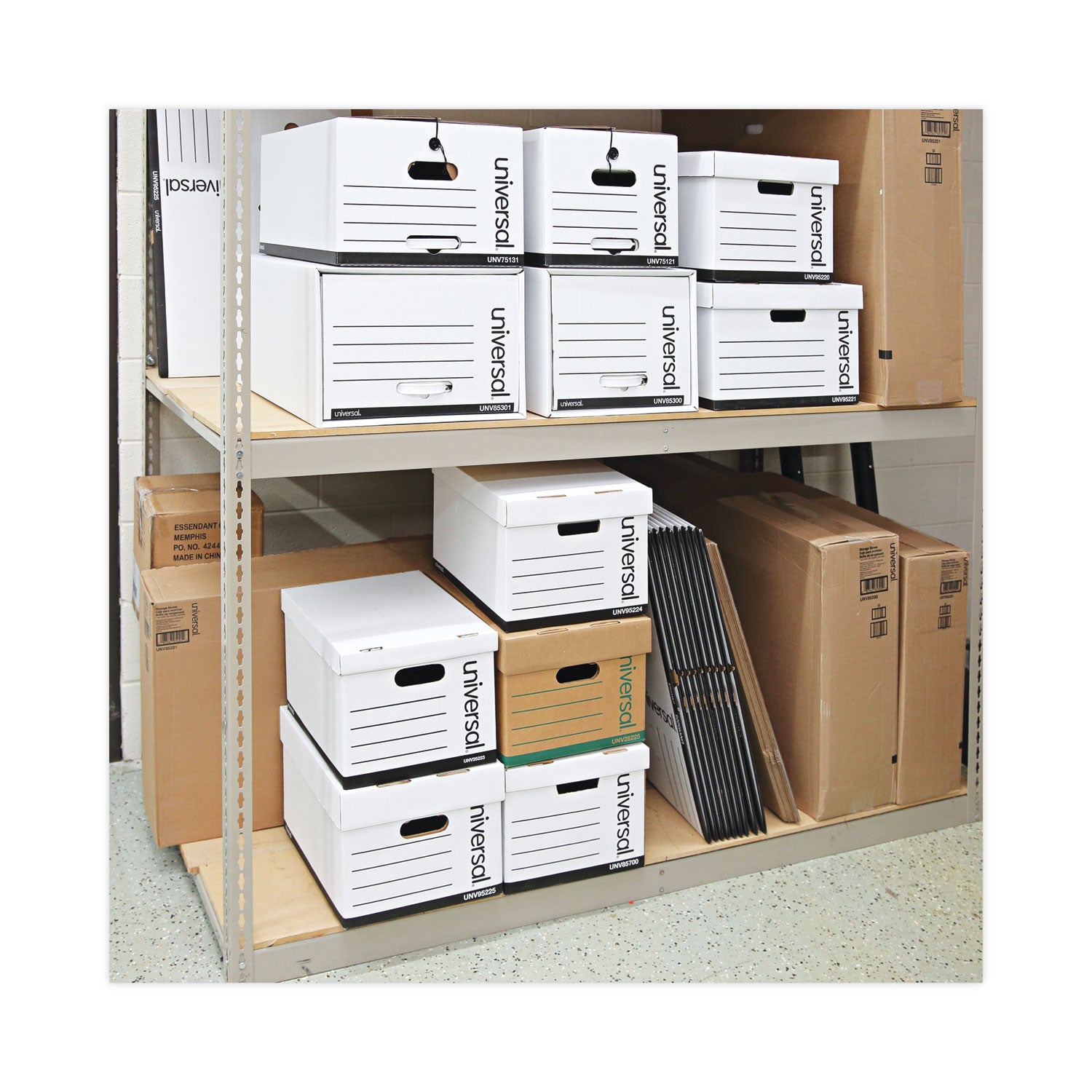 Universal Medium-Duty Lift-Off Lid Boxes, Letter/Legal Files, 12" x 15" x 10", White, 12/Carton (85700)