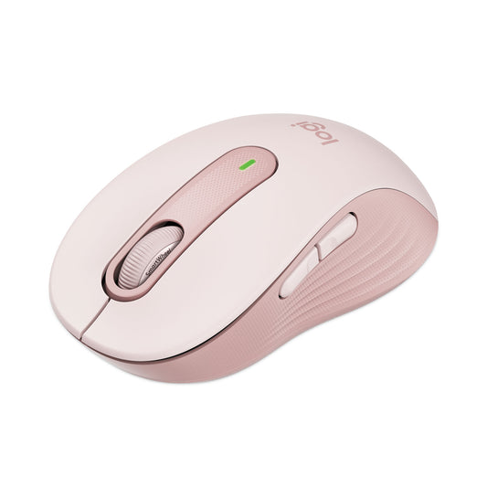 Logitech Signature M650 Wireless Mouse, Medium, 2.4 GHz Frequency, 33 ft Wireless Range, Right Hand Use, Rose (910006251)