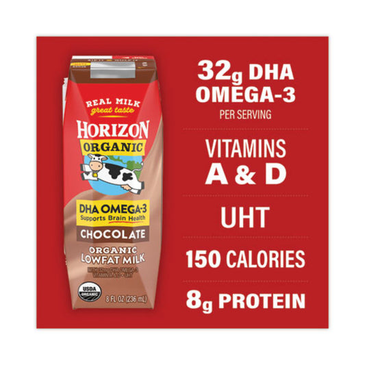 Horizon Organic Low Fat Milk, Chocolate, 8 oz, 18/Carton (22000536)