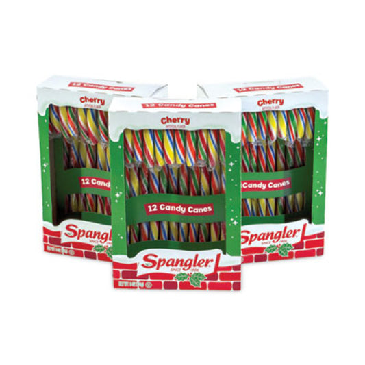 Spangler Cherry Candy Canes, 6 oz Box, 12 Candy Canes/Box, 3 Boxes/Carton, Ships in 1-3 Business Days (211X0001)