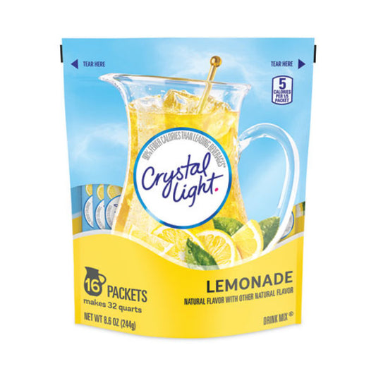 Crystal Light Flavored Drink Mix Pitcher Packs, Lemonade, 0.14 oz Packets, 16 Packets/Pouch, 1 Pouch/Carton (22000552)