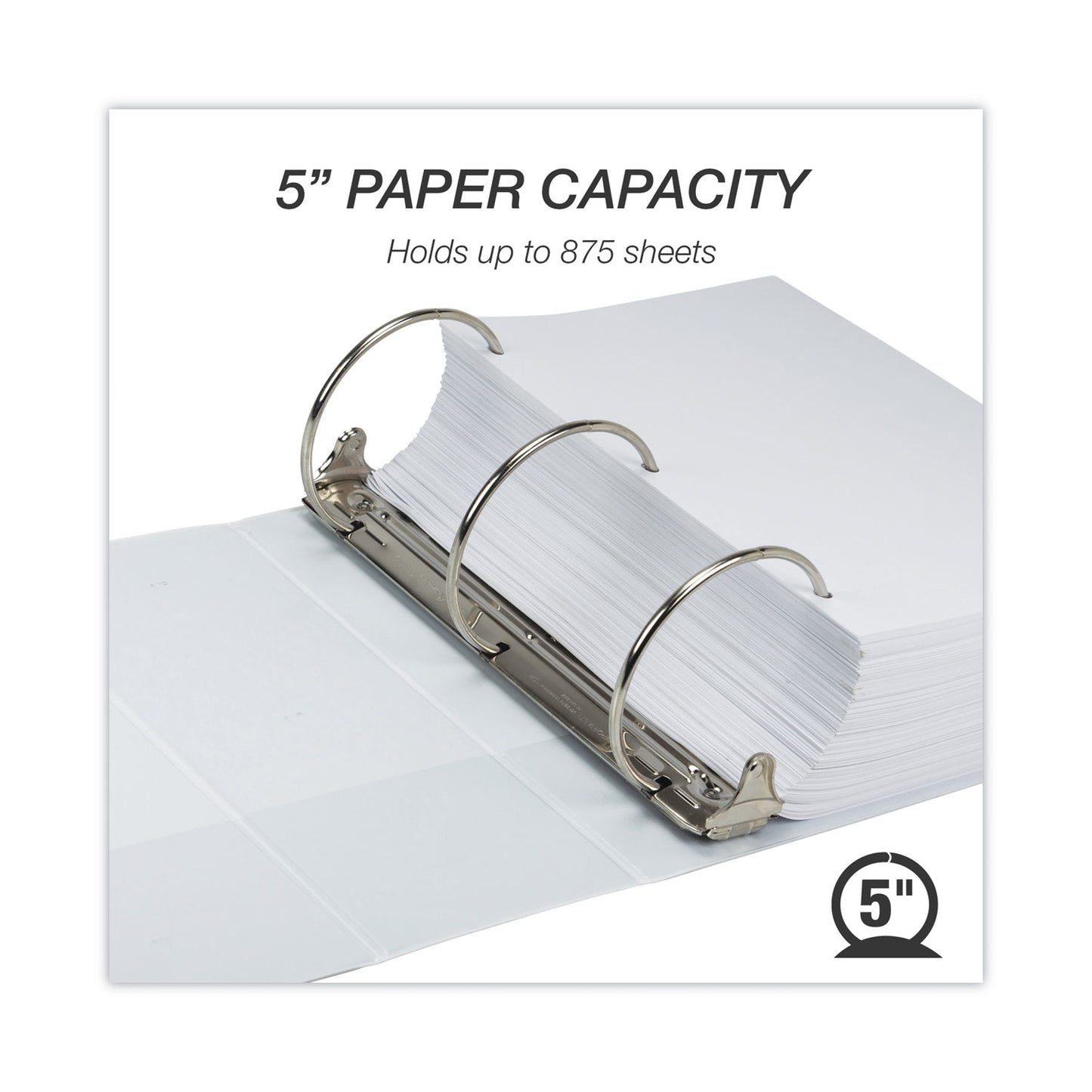 Samsill Earth's Choice Plant-Based Round Ring View Binder, 3 Rings, 5" Capacity, 11 x 8.5, White (18907)