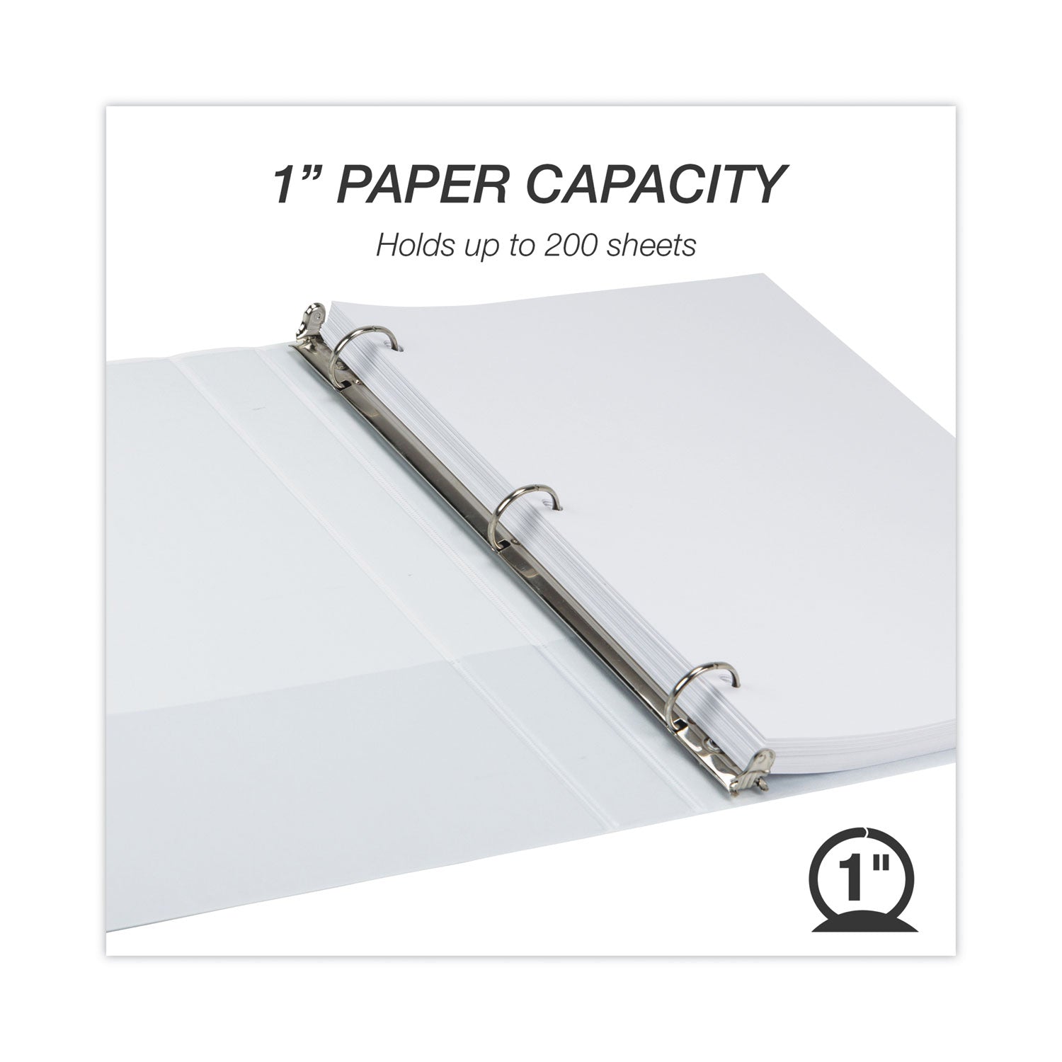 Samsill Earth's Choice Plant-Based Round Ring View Binder, 3 Rings, 1" Capacity, 11 x 8.5, White (18937)