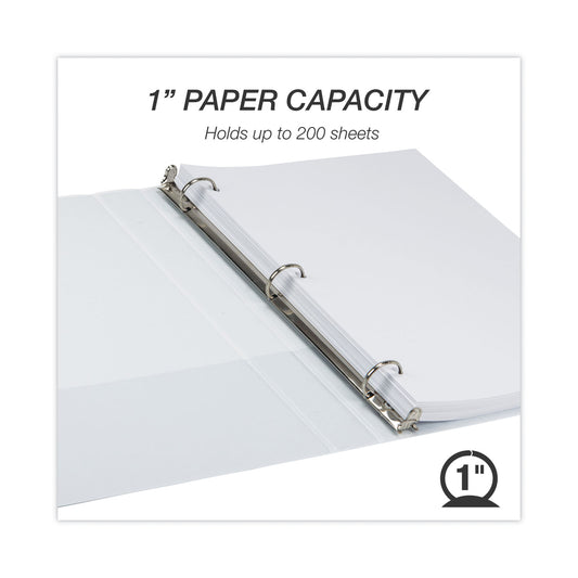 Samsill Earth's Choice Plant-Based Round Ring View Binder, 3 Rings, 1" Capacity, 11 x 8.5, White (18937)