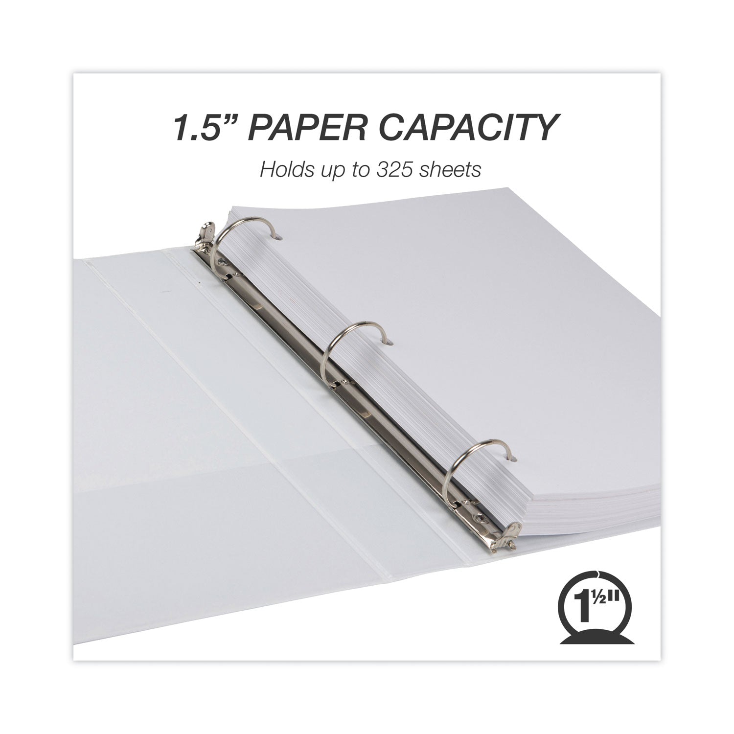 Samsill Earth's Choice Plant-Based Round Ring View Binder, 3 Rings, 1.5" Capacity, 11 x 8.5, White (18957)